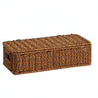 Rattan Storage Box with Lid Rectangular Rattan Storage Box Handmade for Tabletop