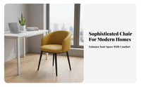 Rounded Back Dining Chair Easy Assembly Upholstered Seat High Weight Capacity