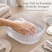 Acrylic Nail Art Storage Organizer Tray Set for Polish, Tools, and Accessories