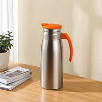 Wide-Mouth Water Jug with Lid Sleek Stainless Steel Pitcher Large Pitcher with Lid Slim for Refrigerator