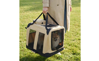 Rolling Pet Carrier Breathable Mesh Wheeled Feline Carrier Hand Carry for Travel