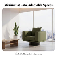 Scalloped Back Armchair Modern Design Single Sofa Minimalist Aesthetic Ergonomic Backrest for Adults, Renters, Office, Clubhouse