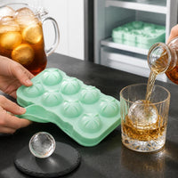 Silicone Sphere Ice Cube Tray with 8 Cavities, Easy Release Round Ice Ball Maker for Home and Commercial Use