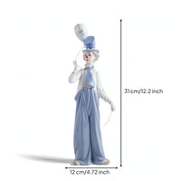 Ceramic Clown Figurine Delicate Clown Ornament Hand Painted Decorative Figurine for Shelf