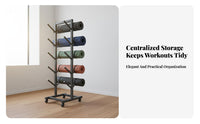 Exercise Mat Storage Rack Movable Exercise Mat Holder Space-Saving Foam Roller Storage Rack
