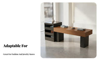 Spacious Countertop Clothing Shop Display Island Solid Load-Bearing Retail Island Counter Multi-Level Storage Merchandise Display Table Tempered Glass Top for Boutique Owners, Visual Merchandisers, Shop Managers, Boutiques, Accessory Shop S, Showrooms