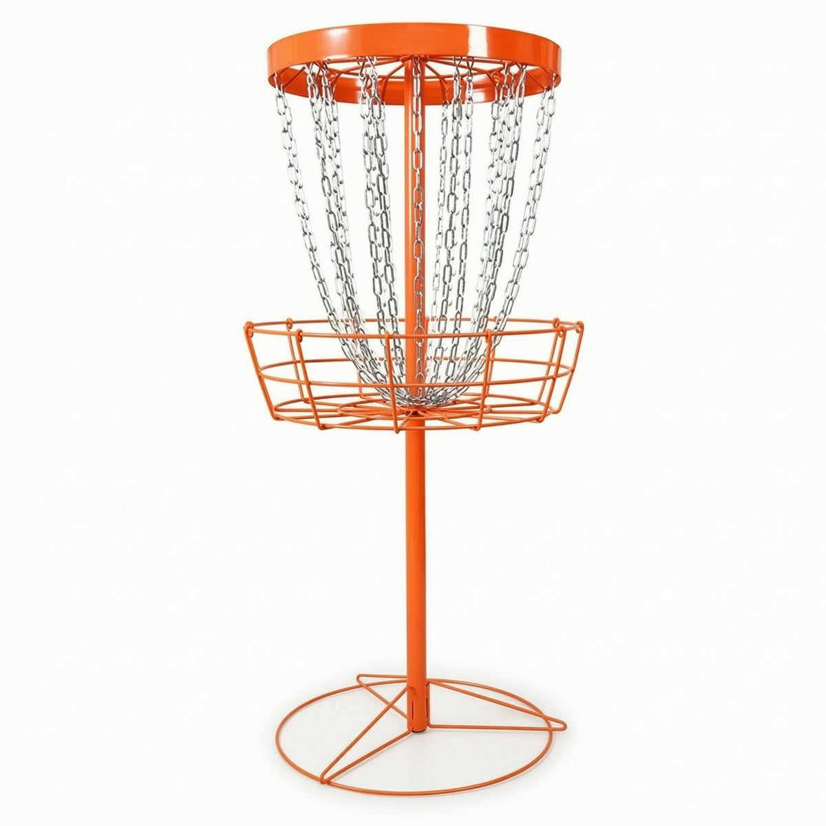 Outdoor Disc Golf Basket with Chains All-Metal Portable Disc Golf Target Heavy Duty Freestanding for Athletes, Backyard, Park