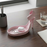 3D Printed High Heel Jewelry Tray Multi-Functional Storage High Heel Decor Tray Lightweight Spike Heel Trinket Dish Space-Saving for Dressing Table