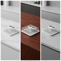 Rechargeable Defrosting Tray with Cover Quick Thaw Rapid Thawing Plate with Dome Easy to Clean Defroster Aluminum for Home Cooks, Meal Prep, Kitchen Countertop