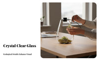 With LED Light Micro Landscape Bottle High Clarity Lichen Terrarium Bottle Elegant Design for Hobbyists, Tabletop, Living Room, Bookshelf