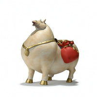 Horse Figurine with Wealth Satchel Brass Horse Figurine Decorative for Office, Entryway, Housewarming