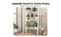 Minimalist Design Multi-Tier Plant Stand Space Saving Floor Standing Flower Rack Sturdy Construction Tiered Plant Stand Multifunctional for Apartment Dwellers, Book Lovers, Balcony, Living Room, Bedroom, Office