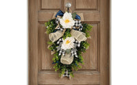 Teardrop Wreath Hanging Home Decor Eucalyptus Greenery for Wall Decoration