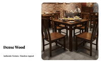 Dense Wood Wooden Canteen Table and Stool Set Antique aesthetic Commercial Furnishing Sturdy Construction Dining Furniture sturdy Duty for Food Business proprietors, Cafe Owners, Homeowners, Restaurants, pasta counters, Canteens, Kitchen