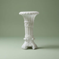 Faux Jade Vase Art Display Piece Stone-Look Pedestal Vase Vintage House Decoration for