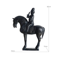 Horse and Rider Sculpture Decorative Horse Statue Sophisticated for Hotel Lobby