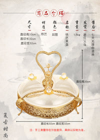 厂家直销铁艺亚克力果盘创意现代客厅零食盘水果盘带盖子干果拼盘