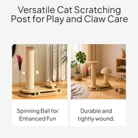 Jute Cat Scratching Post with Oval Track and Sisal Ball