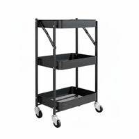 3-Tier Rolling Cart Movable 3 Tier Rolling Cart Heavy Duty for Students, Parents