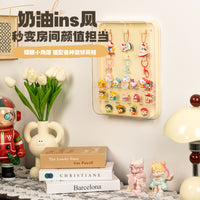 萌粒挂件双用收纳展示盒泡泡玛特手办盲盒壁挂式防尘展示架批发