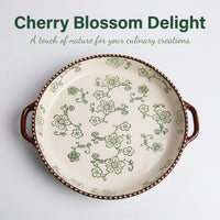 Hand-painted Cherry Blossom Ceramic Plate, 10-10.9cm