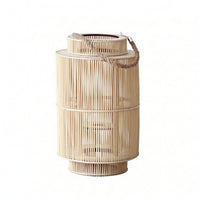 Lantern Candleholder with Rope Weave Cylindrical Decor Nautical for Homestay