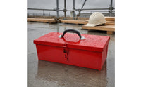 Metal Toolbox Fitted Lid Iron Toolbox Red