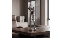 Golfer Statue with Golf Club Shiny Golfer Figurine Tabletop Decor for Bookshelf