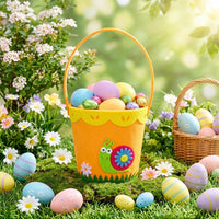 Easter Candy Basket With Handle Easter Egg Search Basket Festive Decoration Small Cute Easter Egg Bag for Children, Boys and Girls, Teachers