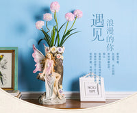 厂家现货欧式天使花瓶摆件创意客厅桌面装饰品树脂工艺品批发代理