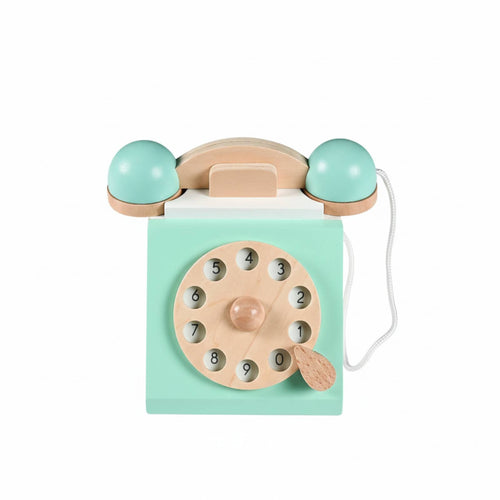 Wooden Rotary Telephone Toy Decorative Retro Wooden Rotating Number Wheel Phone Retro Rotating Number Wheel Phone Toy Sleek