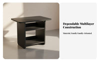 two-level Square Side Table flexible Use Nightstand Sturdy and Stable for Office