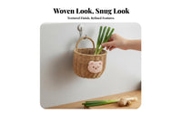 hareShaped Woven Basket Cute creature Design Hanging Organizer Space-Saving