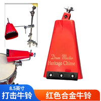 8.5 Inch Red Cowbell Percussion Instrument with Beater