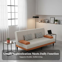 Space Saving Foldable Sofa Bed Thick Cushion Multi-Functional Sleeper Sofa Easy Assembly Convertible Futon Couch Sturdy Wood Frame for Apartment Dwellers, Young Adults, Homeowners, Small Areas, Office