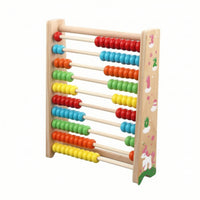 Educational Wooden Abacus Tabletop Abacus with 10 Rows Tactile Rekenrek Sturdy for Preschoolers, Homeschool, Playroom