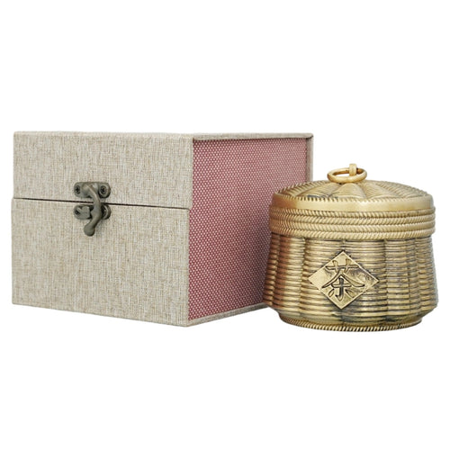 Copper Ashtray Sculpted Surface Lidded Ashtray Gold-Toned for Display