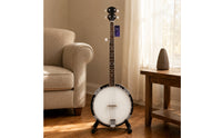 5-String Banjo Pale Head Round Body Banjo Chrome-Plated