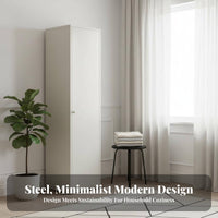 Formaldehydesafe clear ofstanding Metal Wardrobe Easy Assembly clear ofstanding Metal Armoire Minimalist Design Bedroom Furniture long-lasting Construction for Renters, Students, Homeowners, Dorm Room, Walk-in Closet