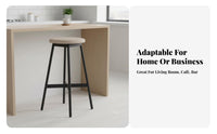 Backless Round-Top Stool Minimalist Design Bar Chair Stable Base for Pub, Office