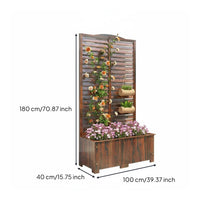 Planter Box with Trellis Weather-Resistant Freestanding Trellis Planter Space-Saving Vertical Design Climbing Plant Support for Balcony, Deck, Rooftop