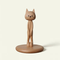 Wooden Feline Paper Towel Holder Minimalist Feline Paper Towel Stand Tabletop