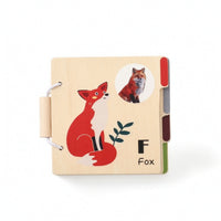 Early Learning Book Interactive Wooden Book with Tabs Toy Cognitive Smooth for Toddlers, Quiet Play, Travel