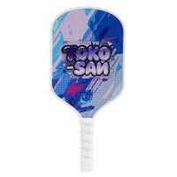 Black Edge Guard Carbon Fiber Pickleball Paddle Graphic Design Sports Equipment