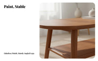 Unrestricted Form Coffee Table Double-layer Storage Kidney-shaped Accent Table Retro Wooden Construction Unique Shape Suitable for Homeowners Living Room Home Decoration