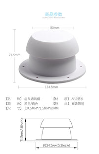 RV Mushroom Head Roof Vent Exhaust Fan with Round Top-Mount Outlet