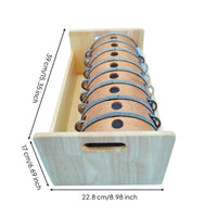 Tambourine with Storage Box Wooden Tambourine 6-Inch Percussion Instrument for Kids, Classroom