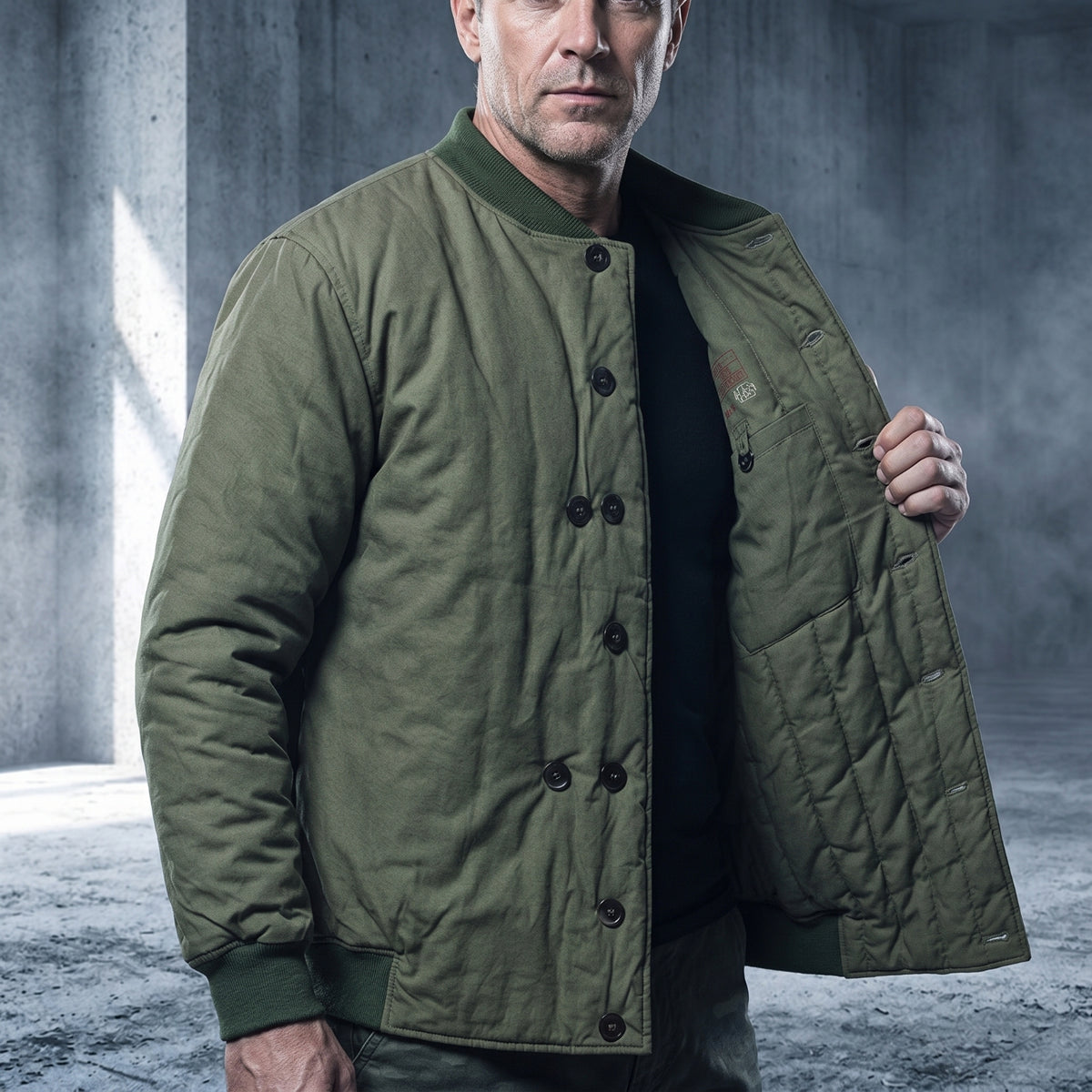 Winter Jacket Style Padded Jacket Utilitarian Coat for Workers, Men, Cold Weather, Warehouses