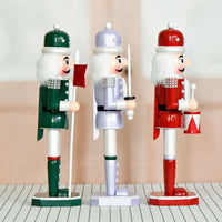 36cm Pearl Nutcracker Flag Bearer Drum Soldier Wooden Christmas Ornament