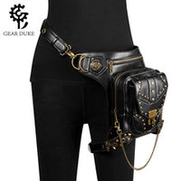 GEARDUKE Punk Skull Chain Crossbody Bag for Women, PU, Medium